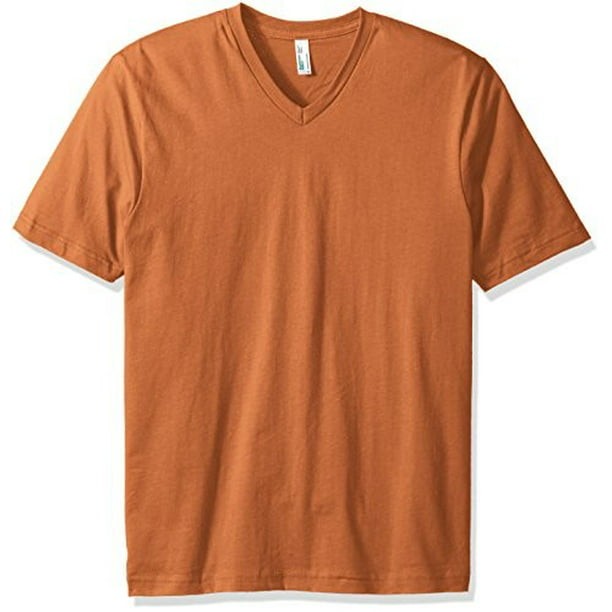 Cedar Size American Apparel Men/'s Organic Fine Short Sleeve Classic V-Neck XL